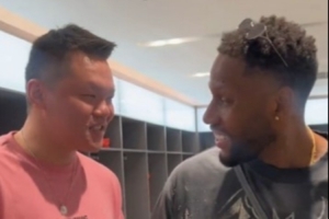 三步之內(nèi)拳快！威姆斯：朱芳雨要來當我的拳擊教練嗎????