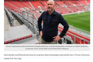 印尼媒體：荷蘭籍教練接手印尼隊(duì)概率很大，可以考慮請滕哈赫