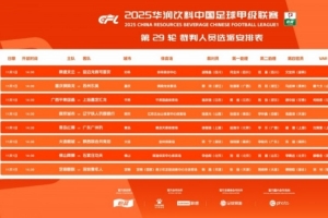 中甲第29輪裁判：邢琦吹重慶銅梁龍vs蘇州東吳，5場比賽設有VAR