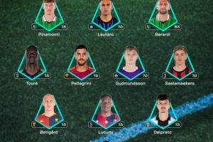 意甲官方第11輪最佳陣：勞塔羅、薩56領(lǐng)銜，佩萊格里尼在列