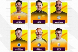 英超11月最佳主帥候選：阿爾特塔、瓜迪奧拉、馬雷斯卡在列