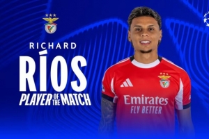 傳射建功！官方：后腰里奧斯當(dāng)選本菲卡vs那不勒斯全場MVP