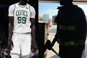 這是要轉(zhuǎn)行？2米29的塔克-法爾進(jìn)行消防員培訓(xùn)