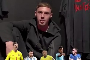 ??帕爾默選五人制陣容：褲襪、梅西、內(nèi)馬爾、拉維爾+自己