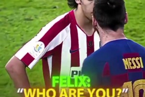菲利克斯問梅西你是誰？梅西：來巴薩獎杯陳列室看看就知道了??